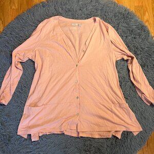 Logo by Lori Goldstein The Cardi Cream Pink Button Down Cardigan Size 2X